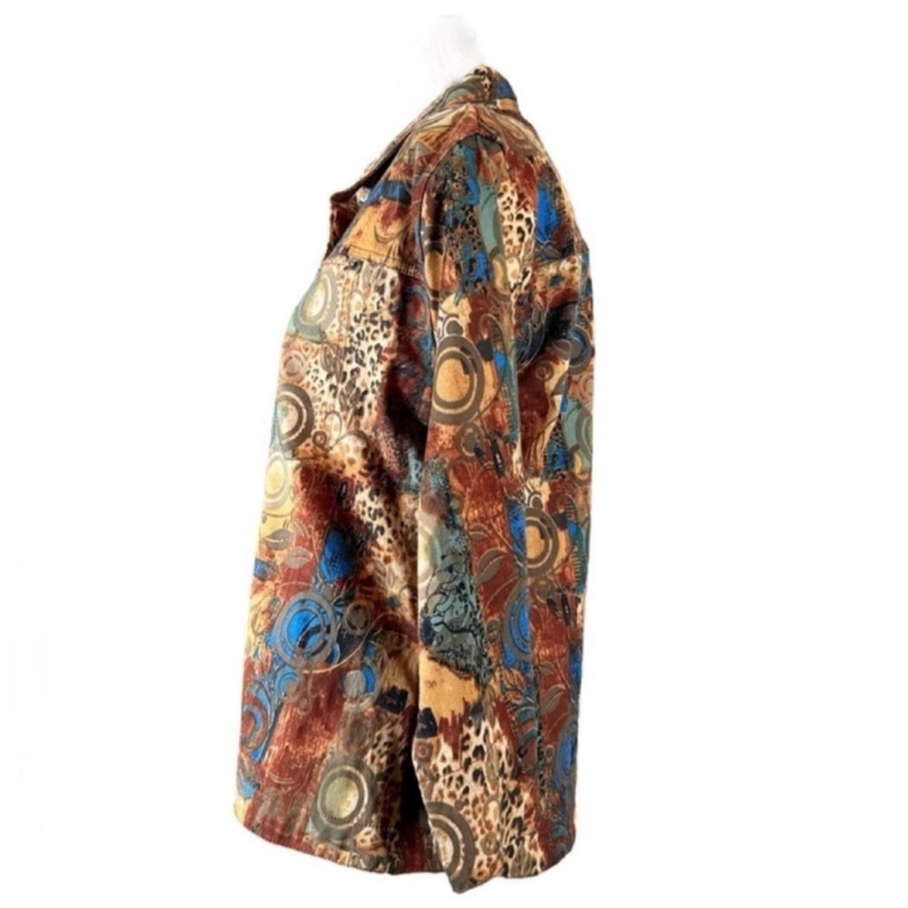 Kaktus Rust Multicolor Jacket, Button Front, Slit… - image 4